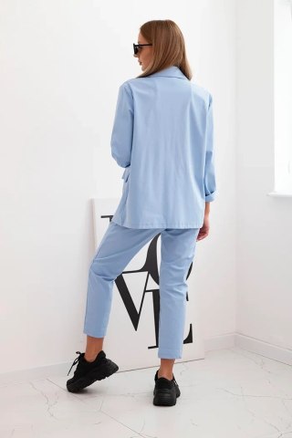 Komplet damski Punto elegancka marynarka i spodnie niebieski