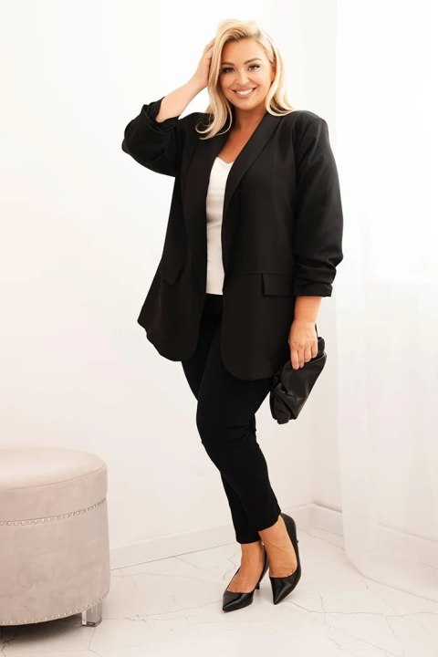 Marynarka damska Plus Size elegancka czarna