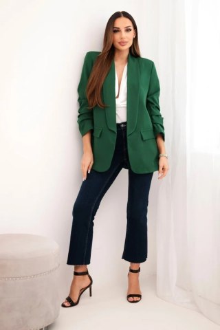Marynarka z klapami elegancka zielona