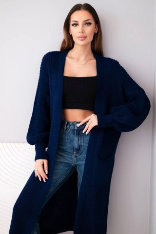 Sweter długi kardigan jasno granatowy