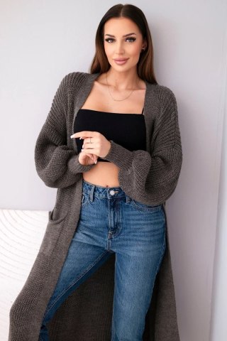 Długi kardigan sweter cappucino