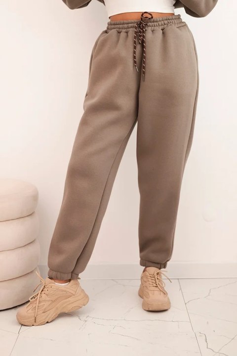 Komplet dresowy damski ocieplany z bawełny i z kapturem fango