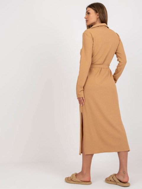 Sukienka LK-SK-509227.83P camelowy L/XL