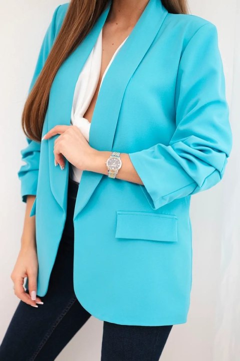 Marynarka z klapami elegancka turkusowy