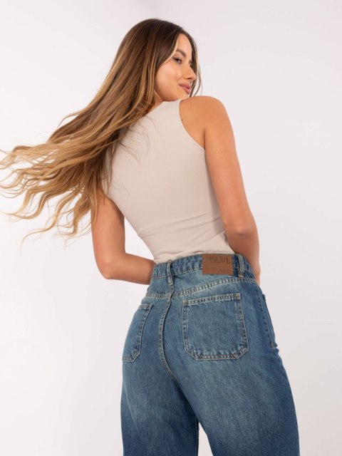 Spodnie D80018BB62456D285 ciemny niebieski L