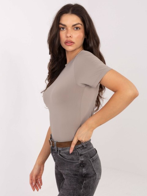 Bluzka D12099M02805A ciemny bezowy S