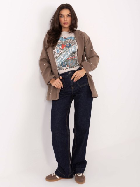 T-shirt D12048M02556K jasny beżowy S