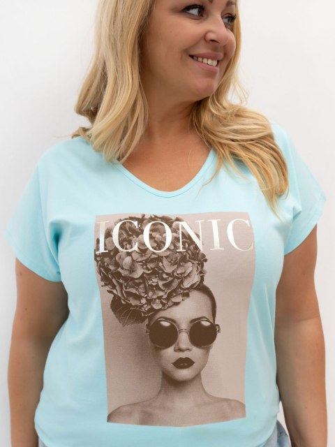 T-shirt RV-TS-A1384.08P mietowy