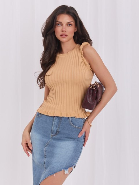 Bluzka 178-BZ-2907.89 camelowy one size S/M