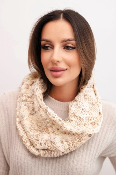 Komin damski wełniany miękki zimowy KN25 beżowy