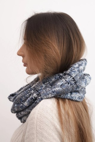 Komin damski wełniany miękki zimowy KN25 szary+jeansowy