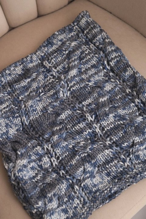 Komin damski wełniany miękki zimowy KN25 szary+jeansowy