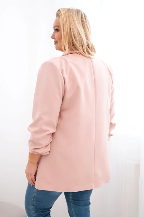 Marynarka damska Plus Size elegancka ciemny pudrowy róż