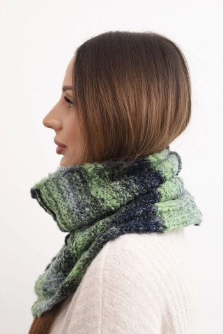 Komin damski wełniany miękki otulacz golf zimowy KN21 zielony