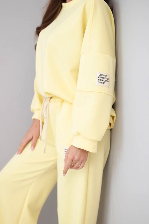 Komplet damski masełko bluza + spodnie żółty