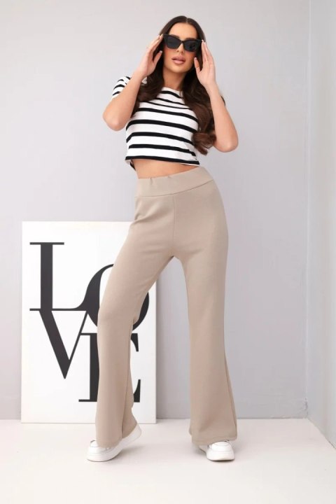 Spodnie damskie masełko z rozszerzaną nogawką fango