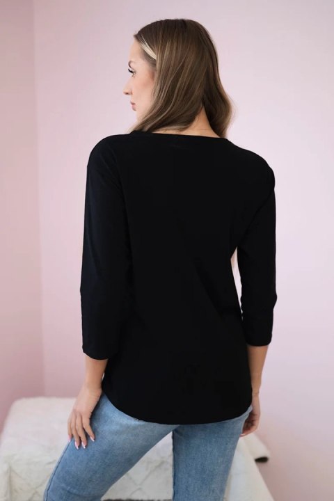 Bluzka z nadrukiem Star Style czarna