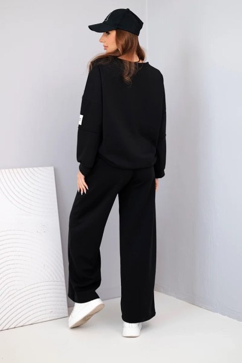 Komplet damski masełko bluza + spodnie czarny