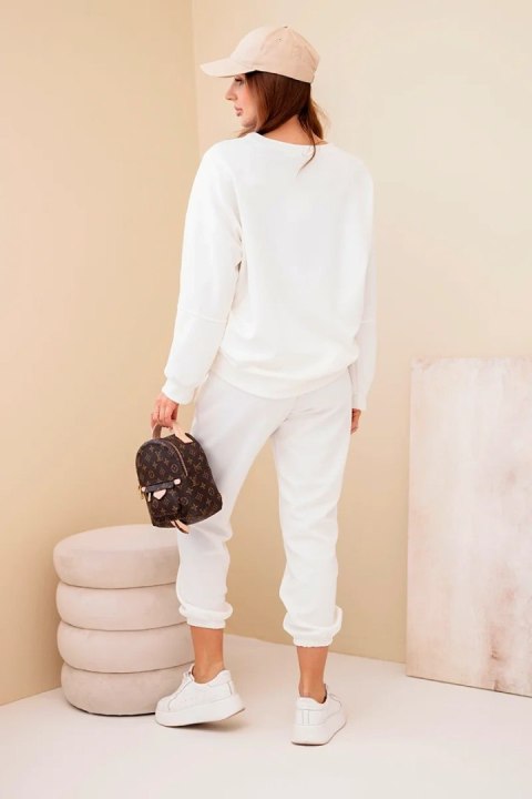 Komplet bluza + spodnie masełko biały