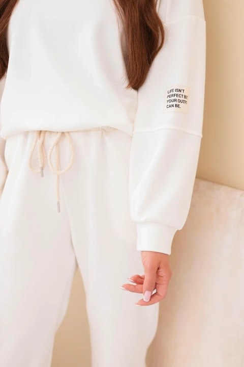 Komplet bluza + spodnie masełko biały