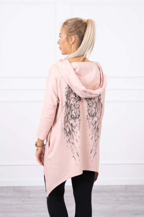 Bluza z nadrukiem skrzydeł pudrowy róż