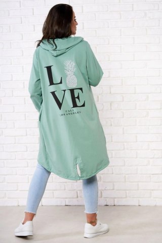 Narzutka z nadrukiem ciemno miętowa