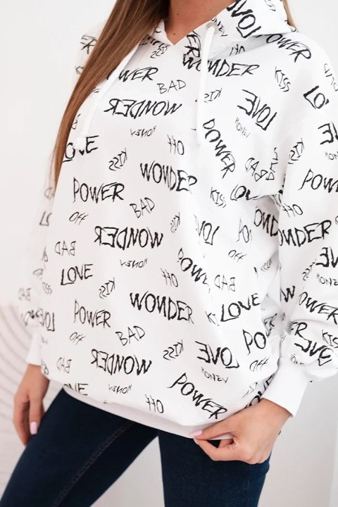 Bluza z napisami biała