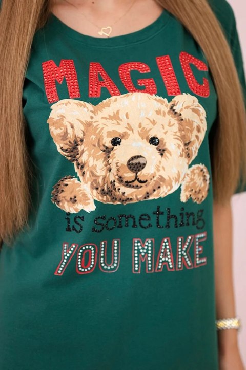 Bluzka z nadrukiem Magic zielona