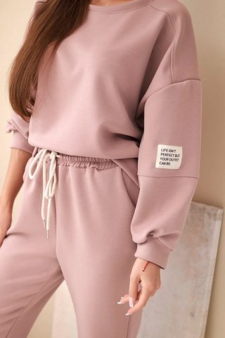 Komplet bluza + spodnie masełko ciemny różowy