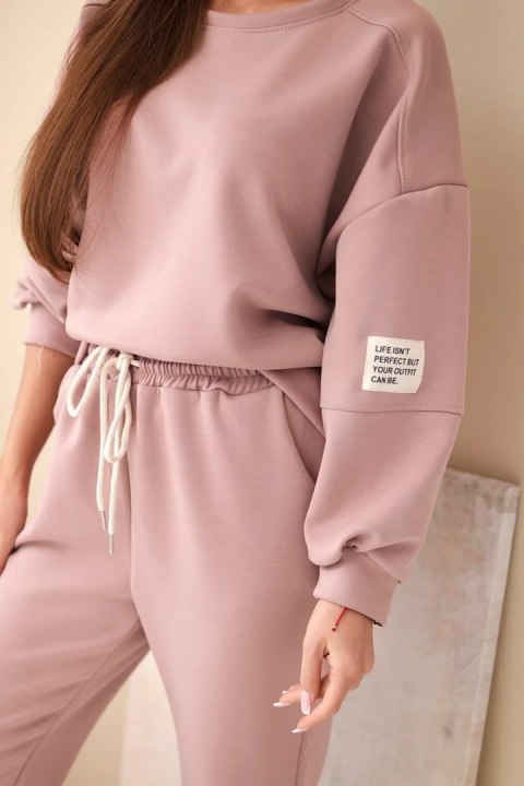 Komplet bluza + spodnie masełko ciemny różowy