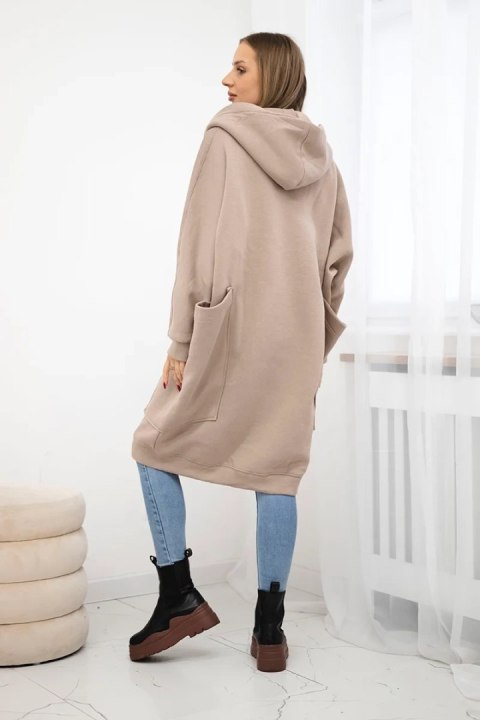 Bluza ocieplana oversize ciemno beżowa