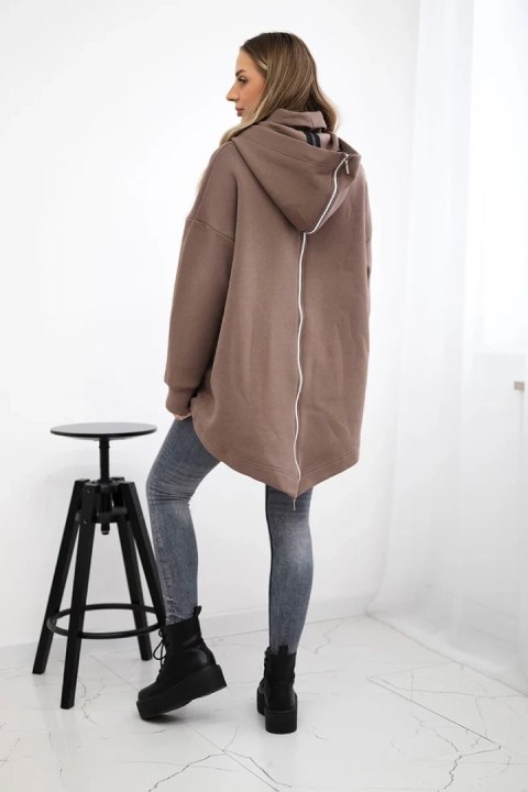 Bluza ocieplana z suwakiem z tyłu mocca